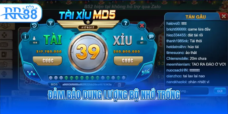 Đảm bảo dung lượng bộ nhớ trống
