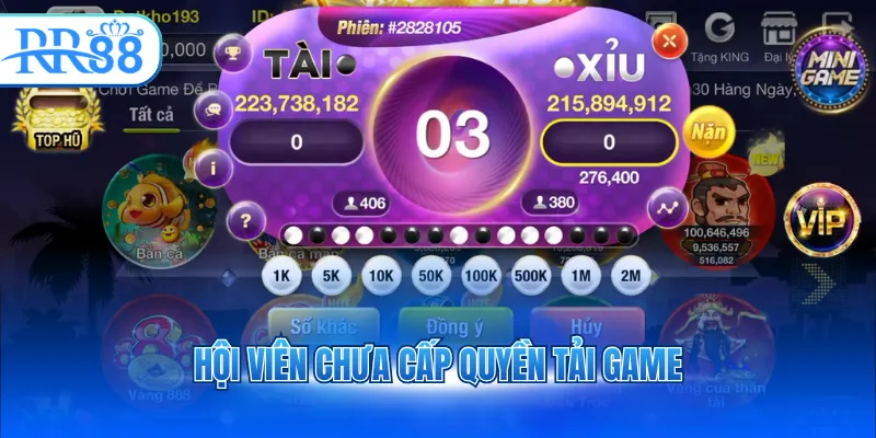 Hội viên chưa cấp quyền tải game